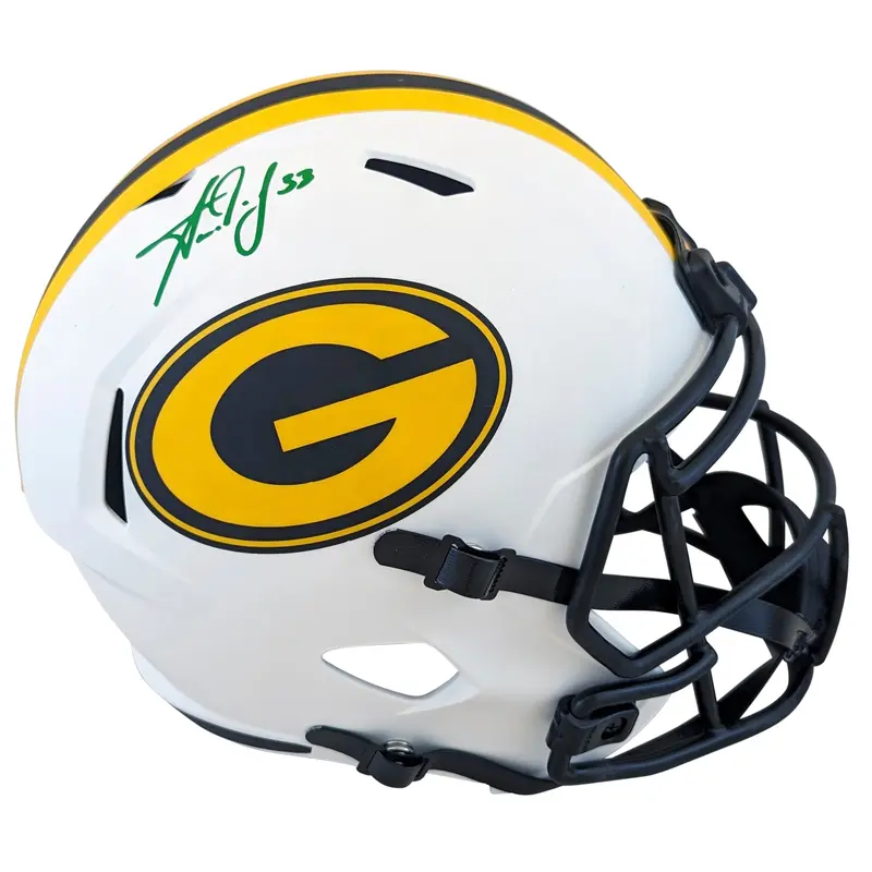 Packers Aaron Jones Authentic Signed Lunar Full Size Speed Rep Helmet BAS Wit