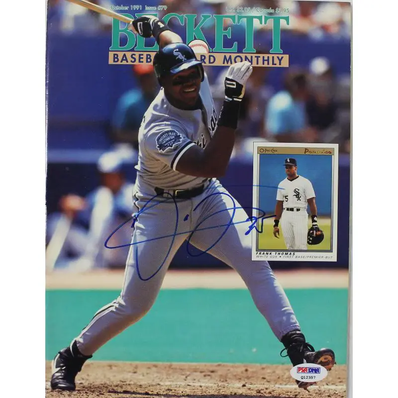 White Sox Frank Thomas Authentic Signed 1991 Beckett Magazine PSA/DNA #Q12357