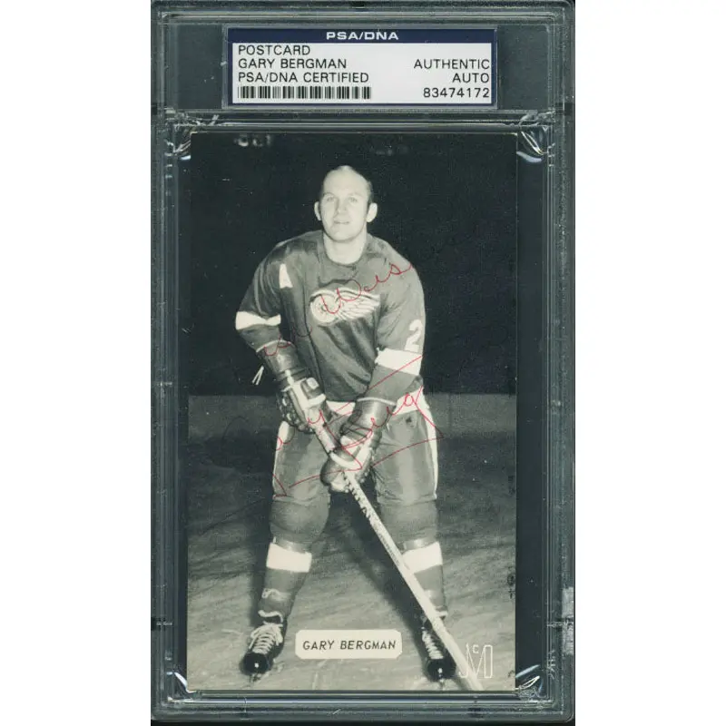 Red Wings Gary Bergman Authentic Signed 3.25X5.5 Postcard PSA/DNA Slabbed