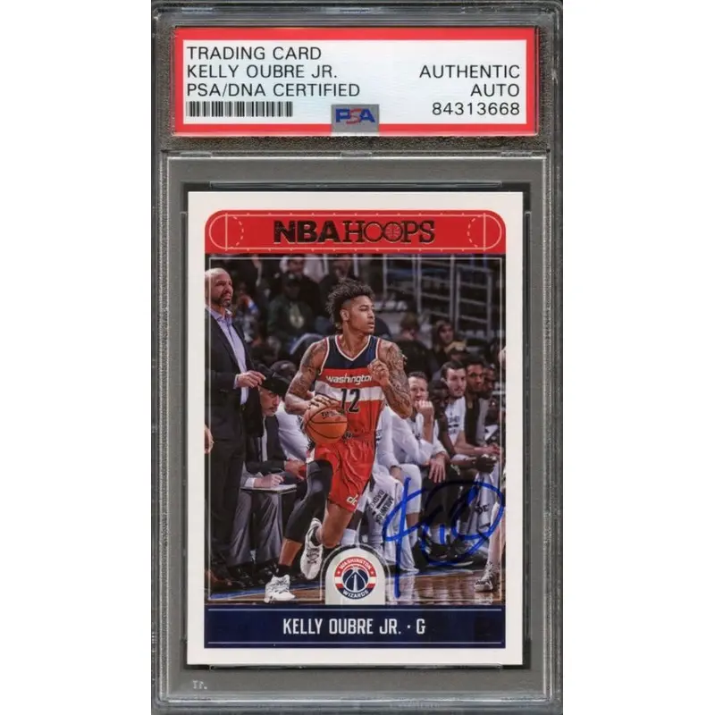 2017-18 NBA Hoops #248 Kelly Oubre Jr. Signed Card AUTO PSA Slabbed Wizards
