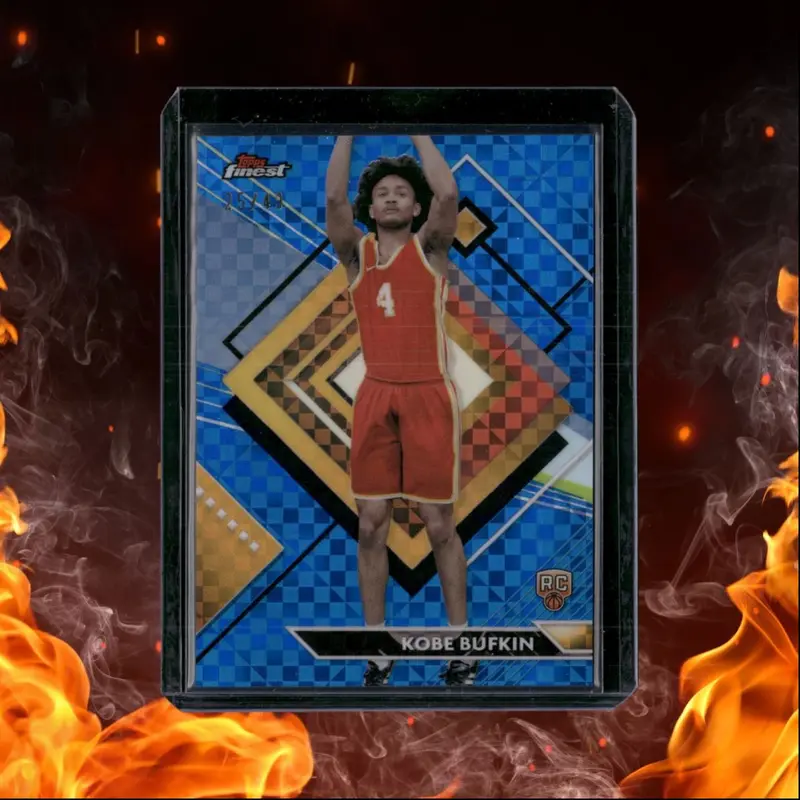 2023-24 Topps Finest Basketball Kobe Bufkin Blue Checkerboard Refractor Rookie