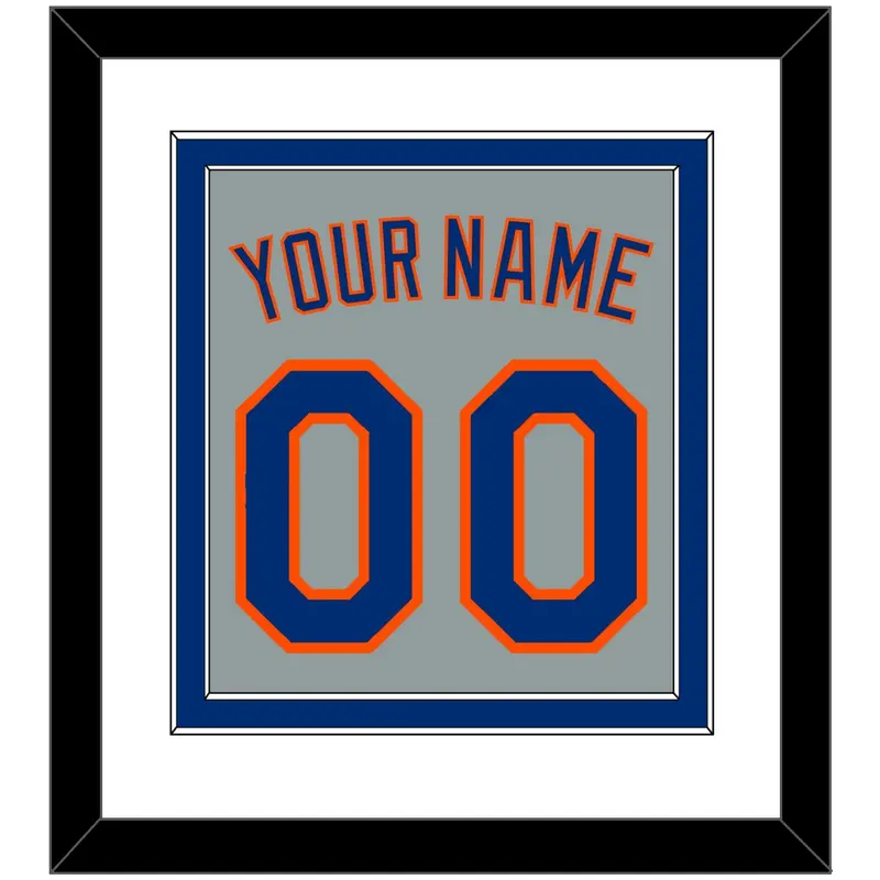 New York Name & Number - Road Gray - Double Mat 1