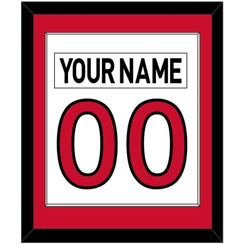 Ottawa Nameplate & Number (Back) Combined - Road White (2007-2017) - Single Mat 1