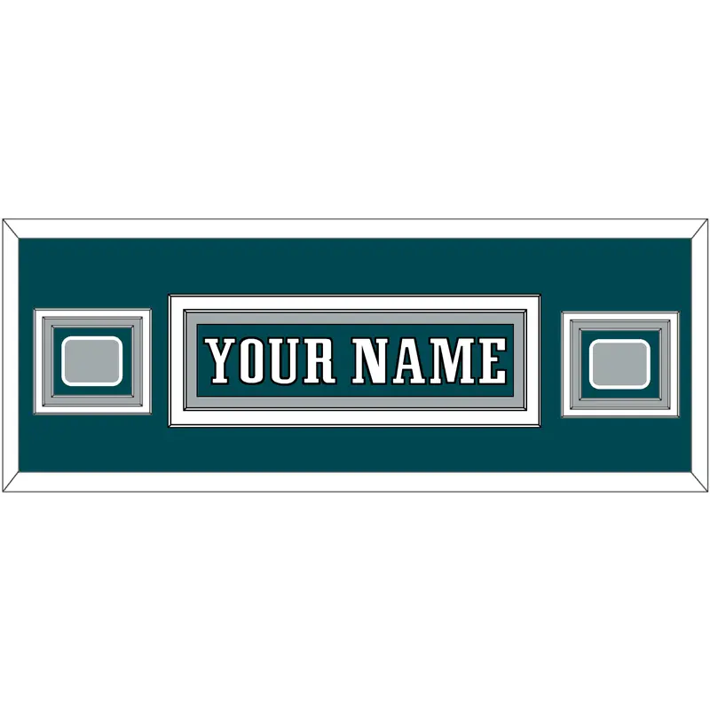 Philadelphia Nameplate & 2x Super Bowl Jersey Patches - Home Green - Triple Mat 8