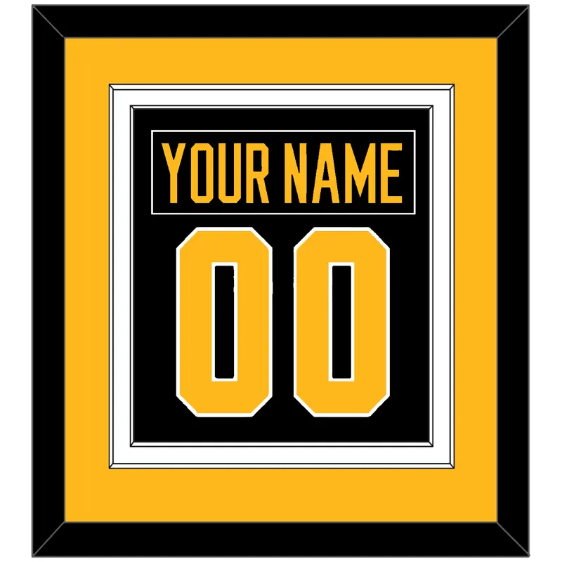 Pittsburgh Nameplate & Number (Back) Combined - Alternate Black - Double Mat 3