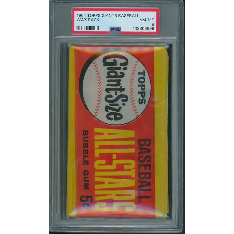 1964 Topps Giants Baseball Unopened Wax Pack PSA 8 *3899