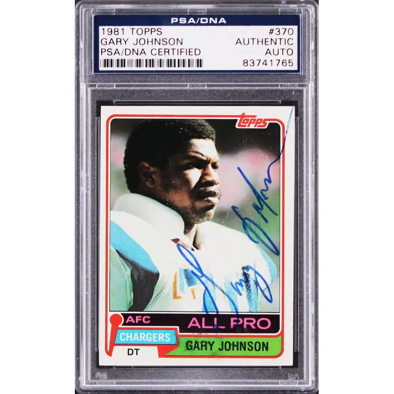 Chargers Gary Johnson Authentic Signed 1981 Topps #370 Card PSA/DNA Slabbed