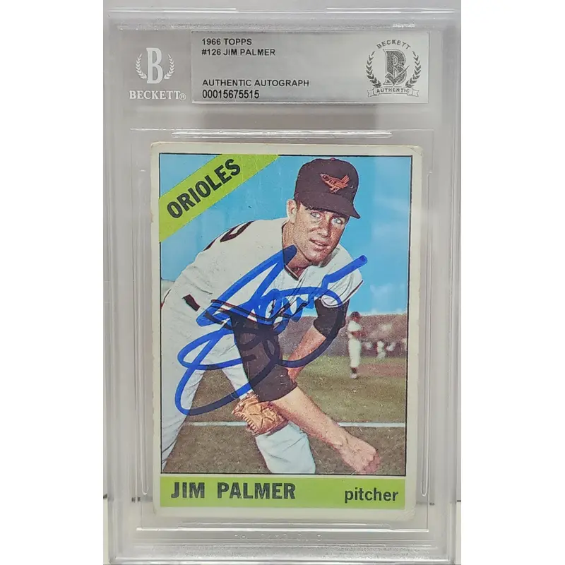 Jim Palmer 1966 Topps #126 Rookie Autograph BGS Auth 5515