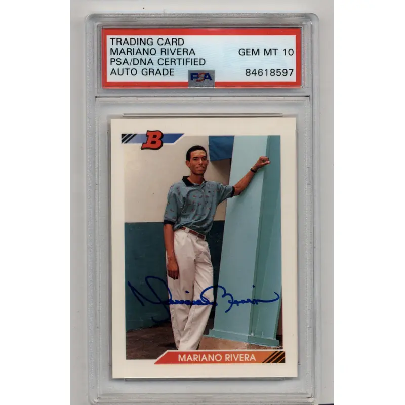 Mariano Rivera 1992 Bowman #302 Rookie PSA Auto Grade 10