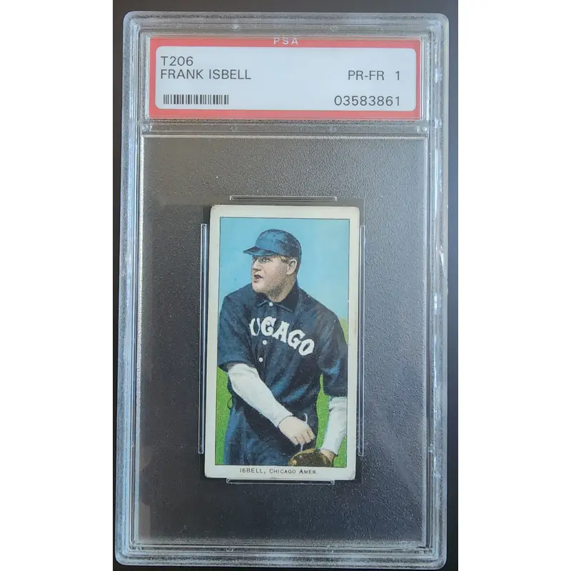 Frank Isbell 1909-11 T206 Sweet Corporal 150/30 Throwing PSA 1 Poor