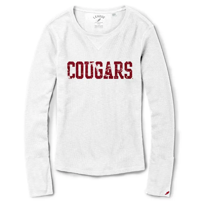 League Womens White Cougars Long Sleeve Thermal