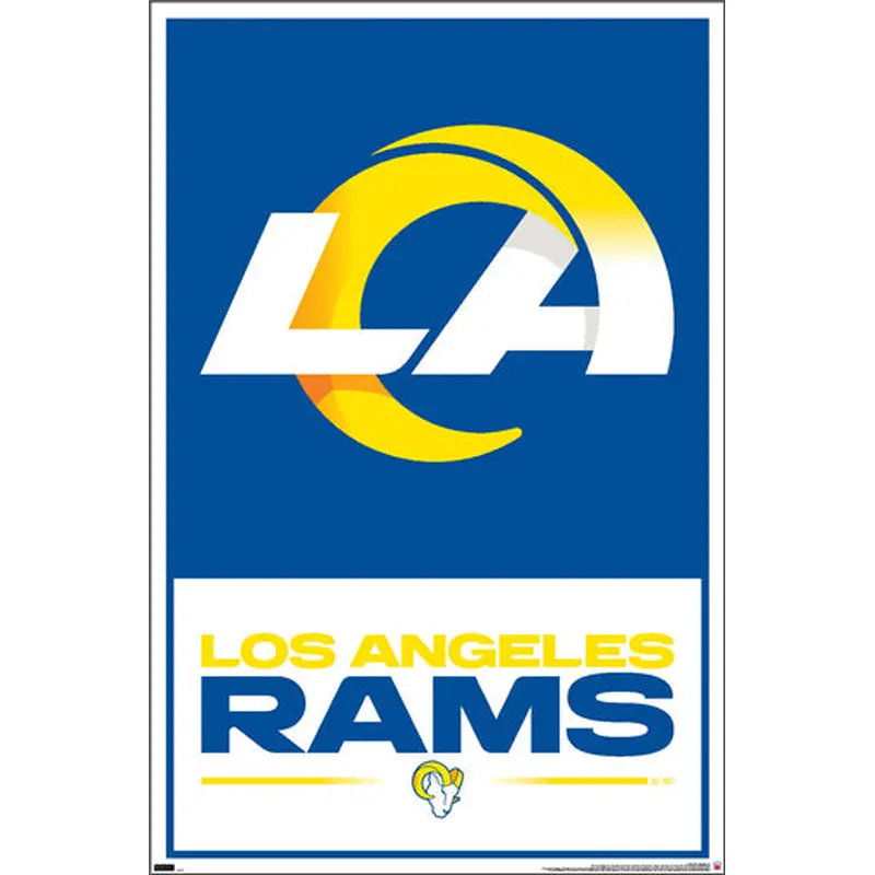 Los Angeles Rams Official NFL Football Team Logo and Wordmark Poster - Costacos Sports