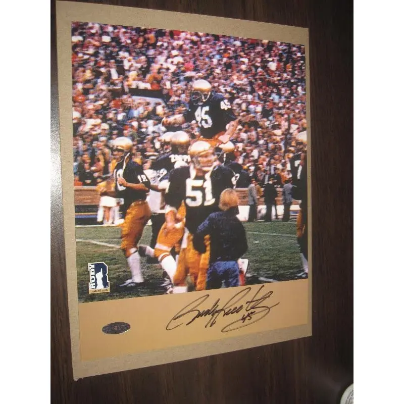 Rudy Ruettiger Notre Dame Carry Off Autographed 8x10 Photo