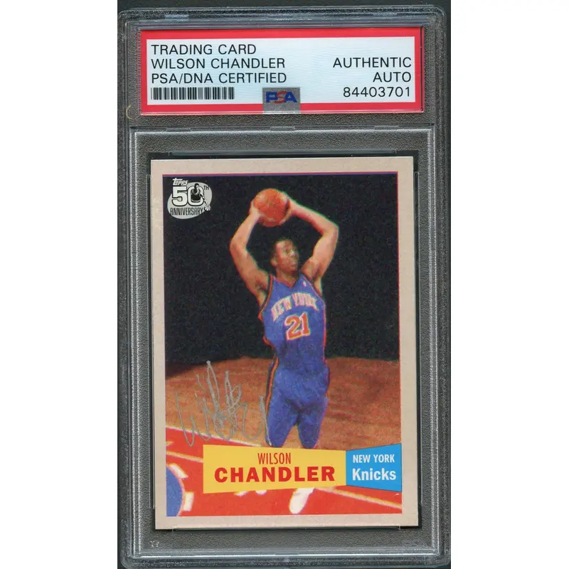 2007 Topps 50th Anniversary #133 WILSON CHANDLER Signed Card AUTO PSA Slabbed Knicks