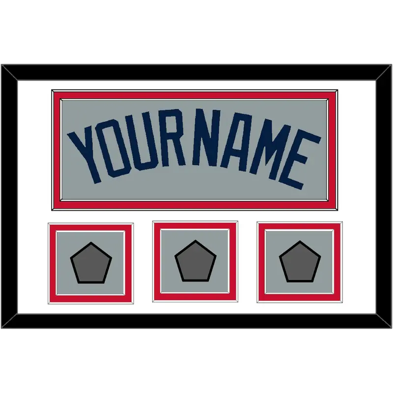 Boston Name & Three World Series Champions Patches - Road Gray (2009-2013) - Double Mat 1