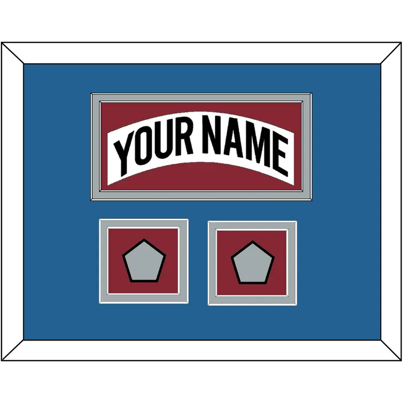 Colorado Nameplate & 2 Stanley Cup Finals Patches - Home White (1995-1996) - Double Mat 4