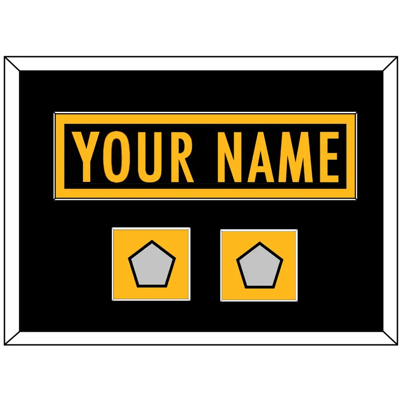 Pittsburgh Nameplate & Super Bowl XL & XLVII Jersey Patches - Home Black - Single Mat 3