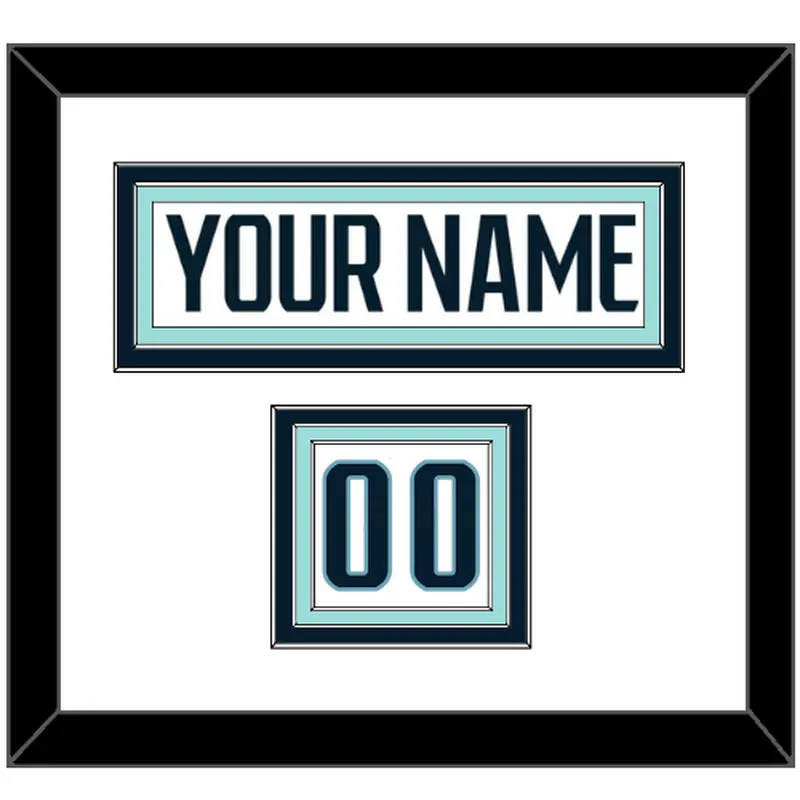Seattle Nameplate & Number (Shoulder) - Road White - Triple Mat 1