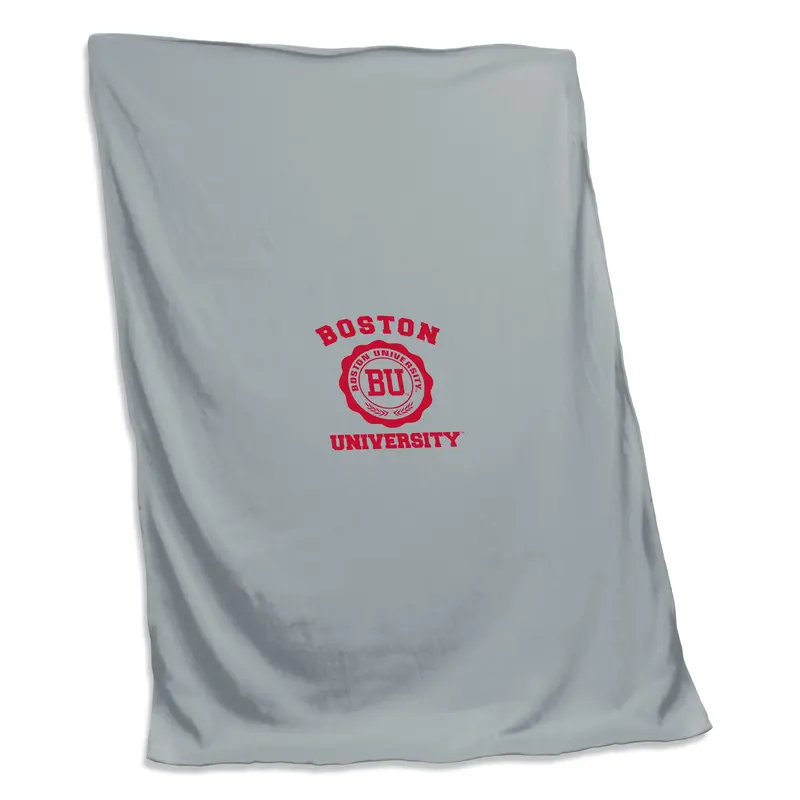 Boston U Gray Sweatshirt Blanket (Screened)