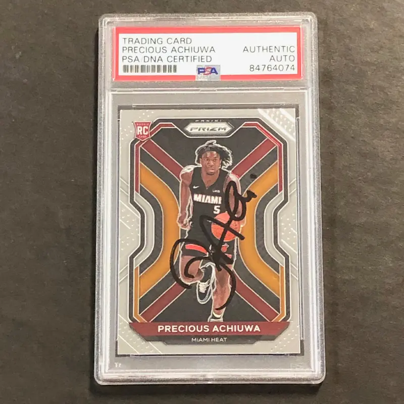 2020-21 Panini Prizm #294 PRECIOUS ACHIUWA Signed Card AUTO PSA/DNA Slabbed RC Heat