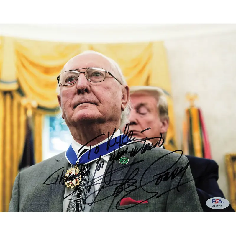 Bob Cousy signed 8x10 photo PSA/DNA Autographed DONALD TRUMP