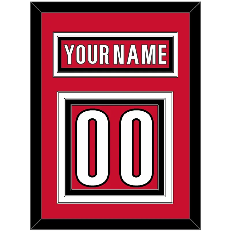 Carolina Nameplate & Number (Back) - Home Red (2017-2022) - Triple Mat 2