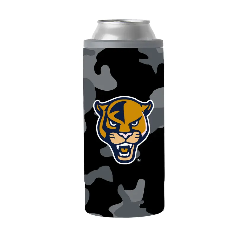 Florida Int'l Black Camo 12oz Slim Can Coolie