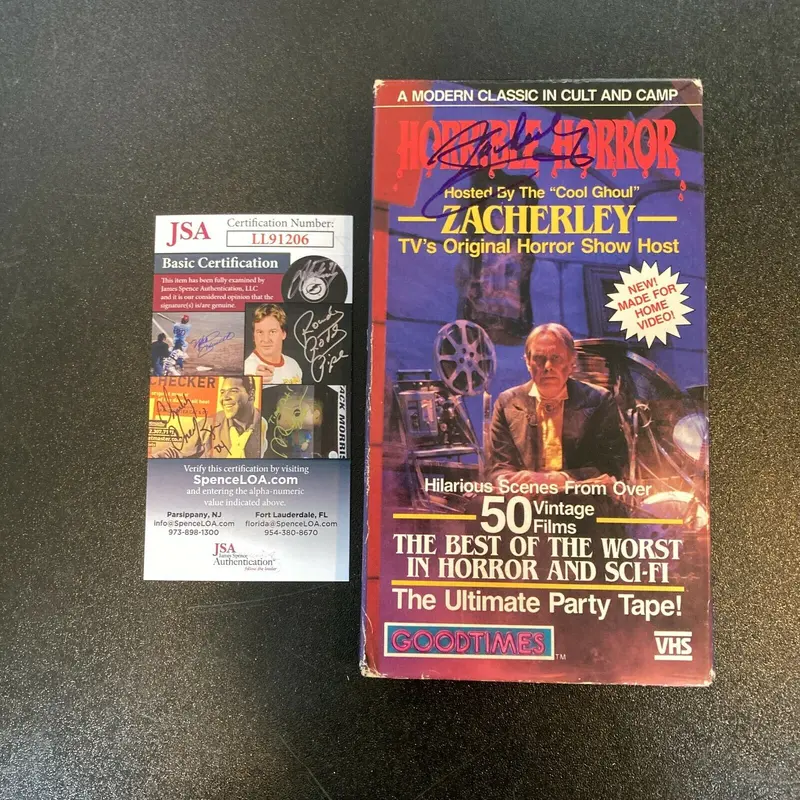 John Zacherle Signed Autographed Horrible Horror VHS Movie With JSA COA