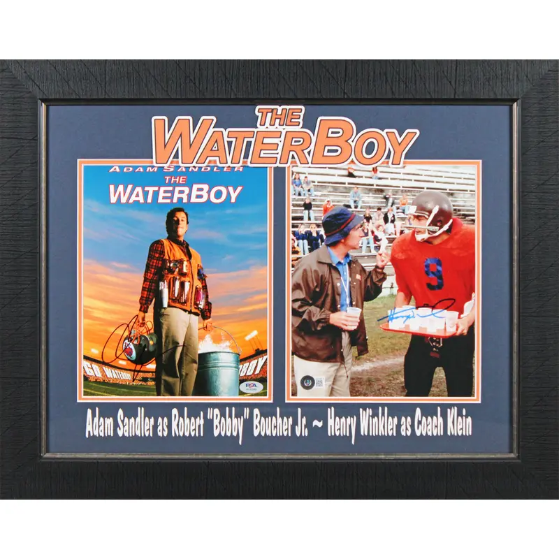 Adam Sandler & Henry Winkler The Waterboy Authentic Signed Framed Display BAS 1