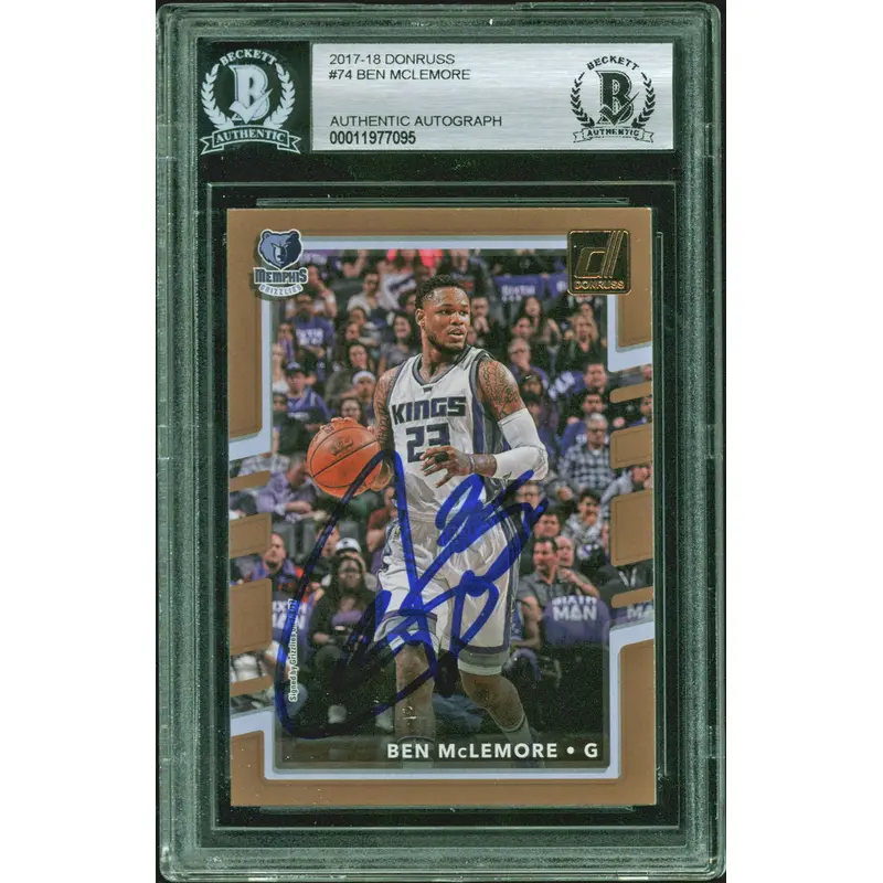 Grizzlies Ben Mclemore Authentic Signed 2017 Donruss #74 Auto Card BAS Slabbed