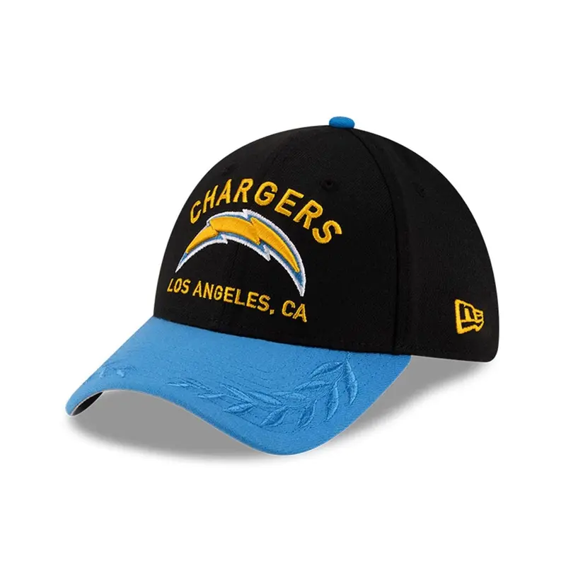 LA Chargers NFL Draft 2025 Black 39THIRTY Stretch Fit Cap