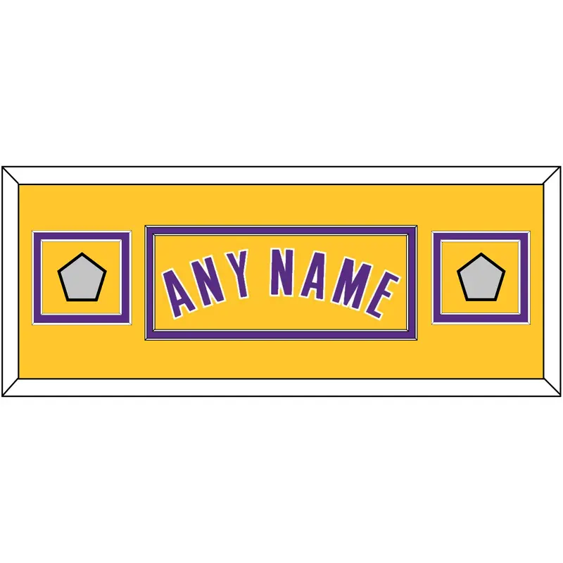 Los Angeles Name & 2 Trophy Patches - Home Yellow (1999-2018) - Double Mat 4