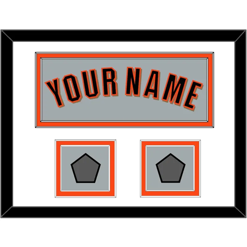 San Francisco Name & 2 World Series Champions Patches - Road Gray (2010-2021) - Double Mat 1