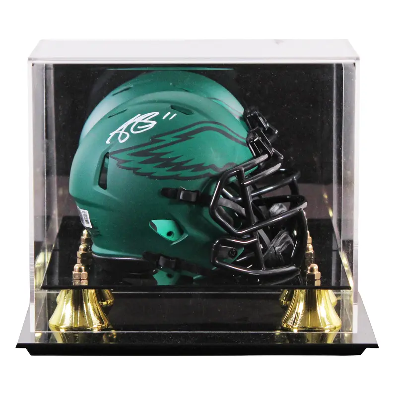 Eagles A.J. Brown Authentic Signed Rave Speed Mini Helmet W/ Case BAS Witnessed