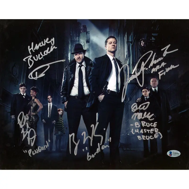 Gotham (5) Mazouz, Logue, Taylor, Richards & McKenzie Signed 11x14 Photo BAS 2