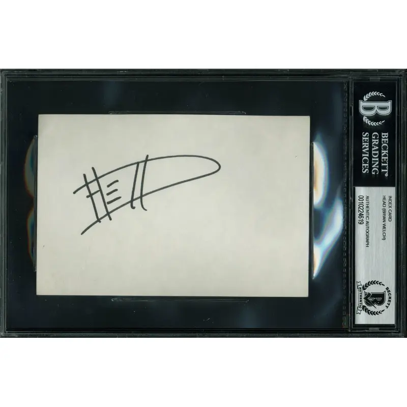 Korn Head (Brian Welch) Authentic Signed 4x6 Index Card In Black BAS Slabbed