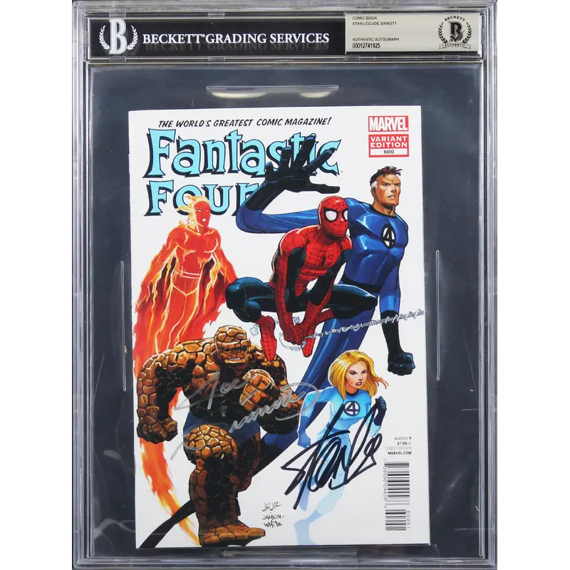 Stan Lee & Joe Sinnott Signed Fantastic Four Variant Edition #600 Comic BAS Slab