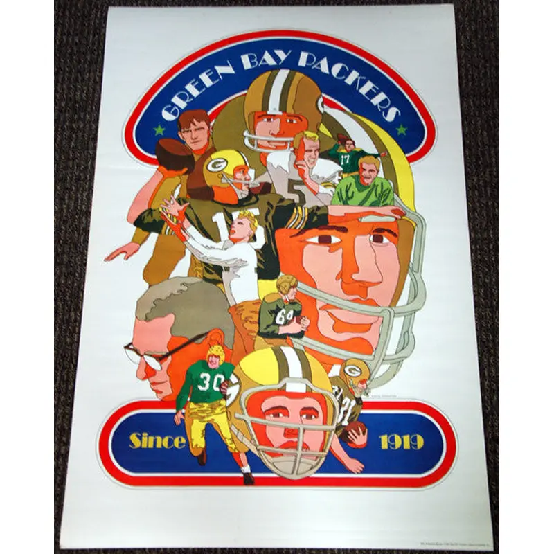 Green Bay Packers NFL Collectors Series 1968 Vintage Original Poster