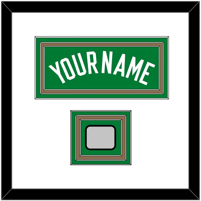 Boston Name & Trophy Patch - Road Green (1972-2018) - Triple Mat 1