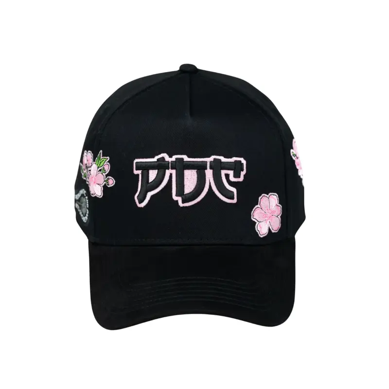 CHIQUETE HATS SAKURA PDC FLOWERS SNAPBACK HAT CHFLOWERS BLK