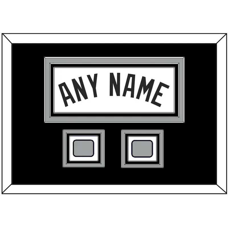 San Antonio Name With 2 Finals Patches - Home White (2002-2017) - Triple Mat 3