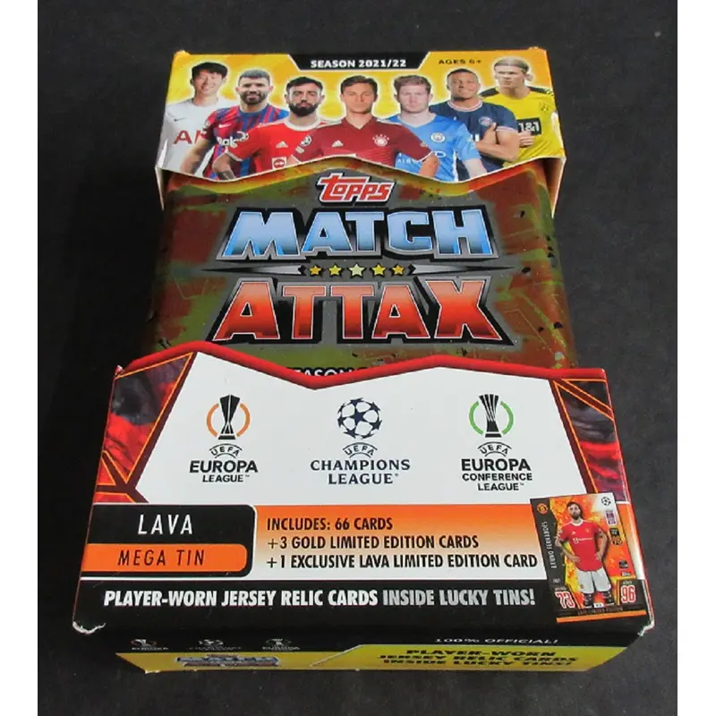 2021/22 Topps Match Attax Soccer Mega Tin Box (Lava)
