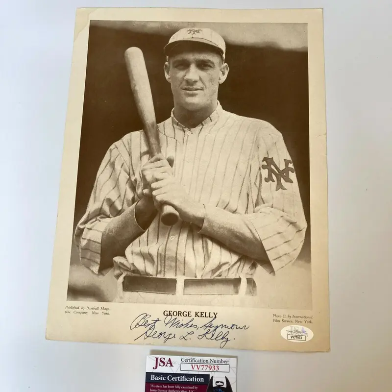 George Kelly Signed Autographed 1942 M114 Baseball Magazine Premium JSA COA
