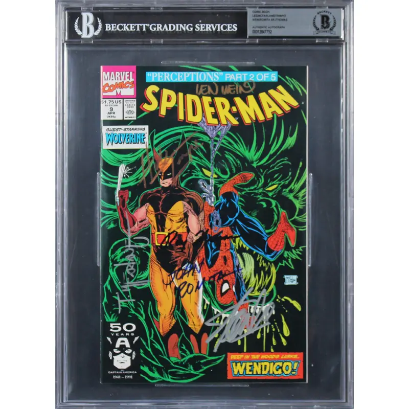 (6) Stan Lee, McFarlane +4 Signed Spider-Man Perceptions Part 2 Comic BAS Slab