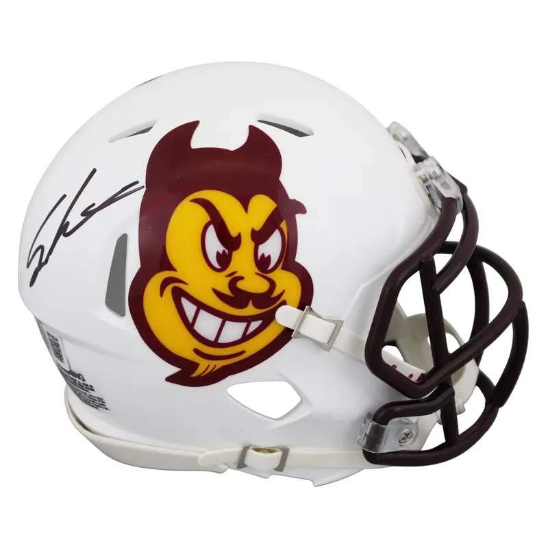 Arizona State Sam Leavitt Authentic Signed White Speed Mini Helmet BAS Witnessed