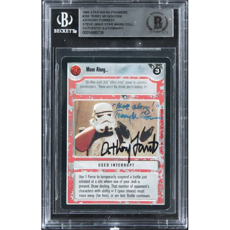 Star Wars (2) McGovern & Forrest W/ Insc Signed 1995 Premiere #258 Card BAS Slab