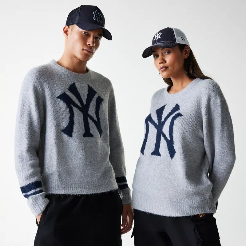 New Era - MLB KNIT SWEATER - New York Yankees - Grey Med