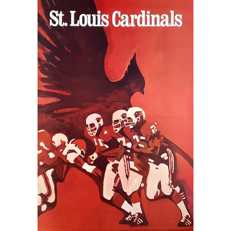 St. Louis Cardinals NFL Collectors Series Vintage Original Theme Art Poster (1968)