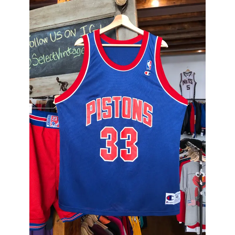 Vintage Deadstock Early 90s Detroit Pistons Grant Hill Jersey 48 XL