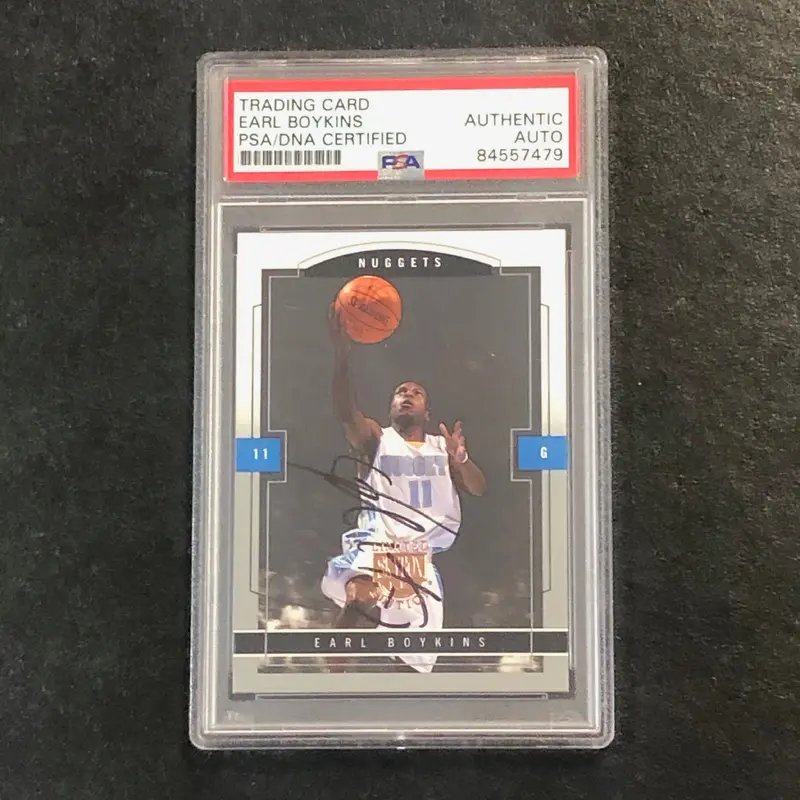 2003-04 Skybox Limited Edition #80 Earl Boykins Signed AUTO PSA Slabbed Nuggets